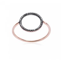 Ringe Burato Dame Linee ed Archi in Rosègold Diamante 0.16 Ct CA397 - CA397-53